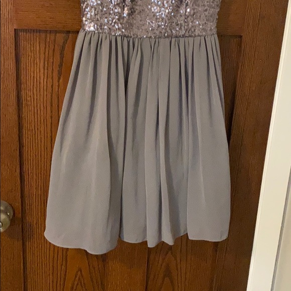 Silver Sequin Short Homecoming Dress - Picture 3 of 5